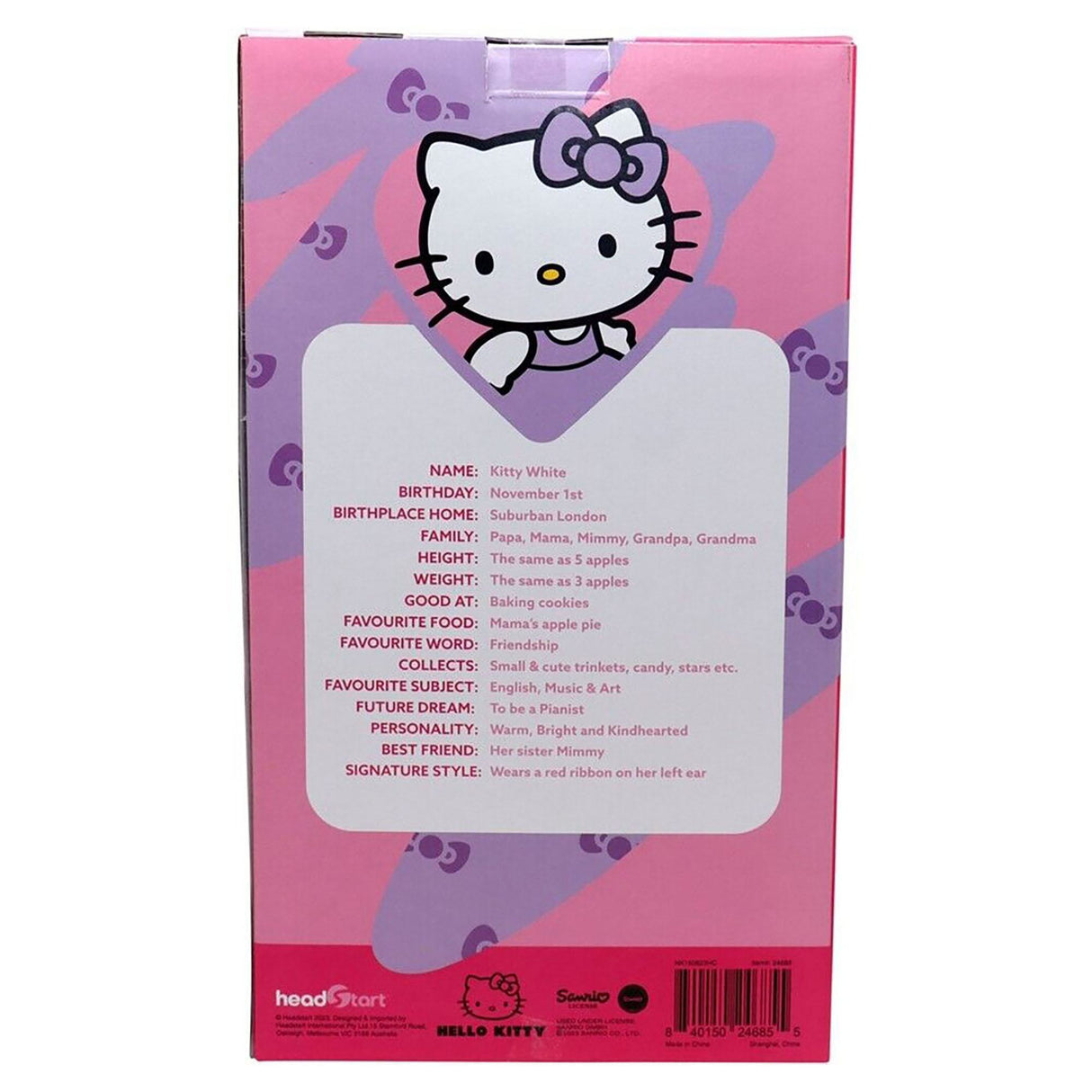 Hello Kitty Plush, Purple (Medium)