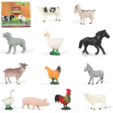 Farm Animal 12 Pce Animals Figure Box Set