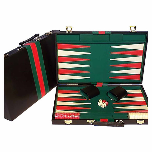 Backgammon Set with Black Vinyl Case (18 inches)
