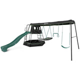 Lifespan Kids Pallas Play Tower with Metal Swing Set in Green Slide