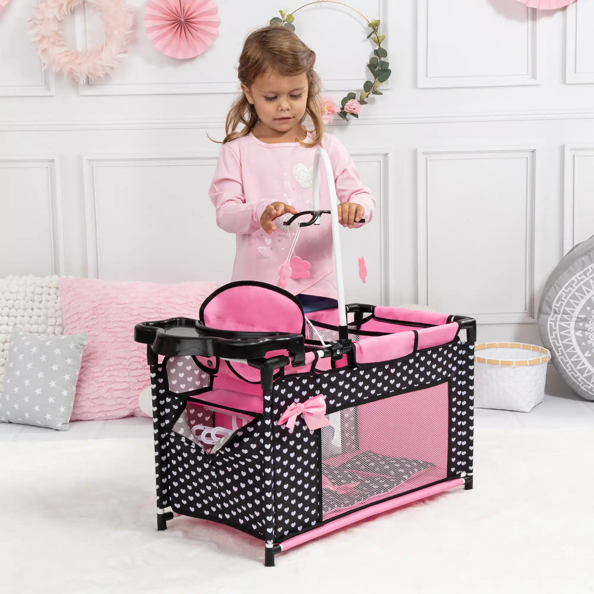 Bayer Multi Bed Doll Cot & Integrated High Chair