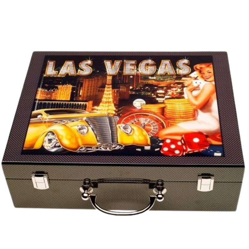 Dal Rossi Italy Las Vegas attache case 500 Chips 11.5grms Incudes 2 Packs of Playing Cards