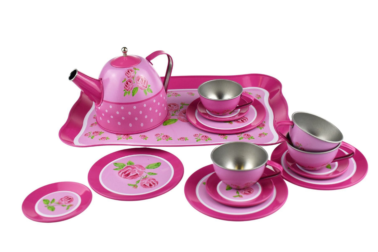 Rose Tin Tea Set 15pc