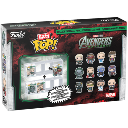 Funko Bitty Pop! Avengers: Endgame collectible figure set in its original retail packaging, featuring Marvel and Disney branding.