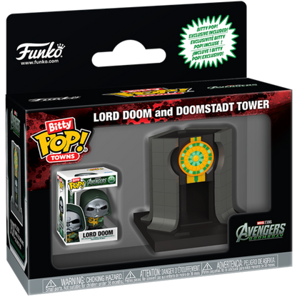 Funko Avengers Doomsday Lord Doom with Doomstadt Tower Bitty Pop! Town