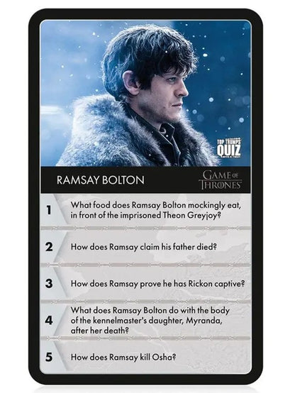 Top Trumps Quiz Game Of Thrones