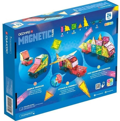 Geomag Magnetic Tiles Gems Vehicles 24