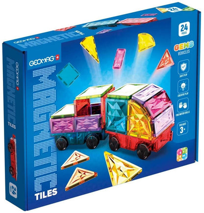 Geomag Magnetic Tiles Gems Vehicles 24