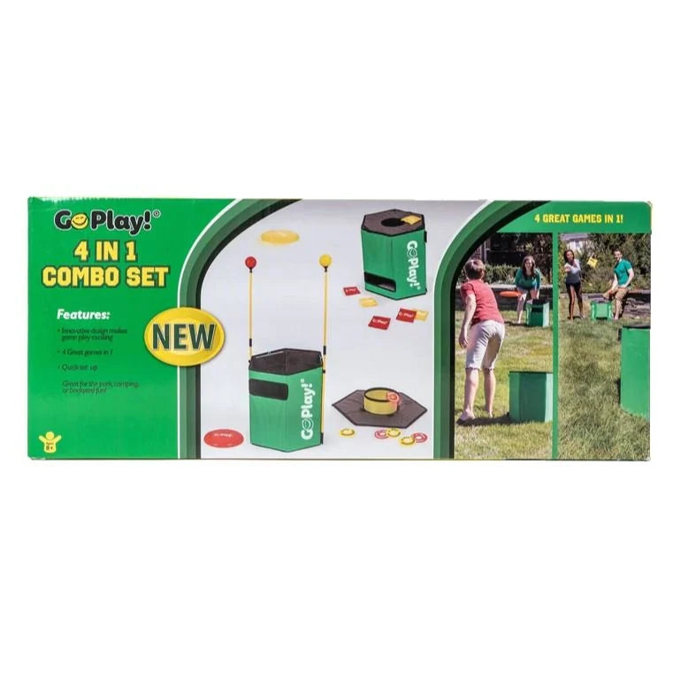 GoPlay! 4 in 1 combo set retail box with cube launcher and game pieces