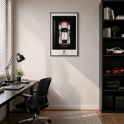 Decorative Wall Mount Frame For LEGO® 42096 Porsche 911 RSR (without LED)- Style A