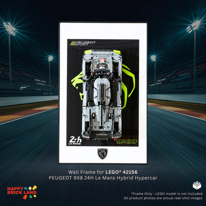 Decorative Wall Mount Frame For LEGO® 42156 PEUGEOT 9X8 24H Le Mans Hybrid Hypercar(without LED) - Style A
