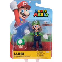 Nintendo Super Mario 4" Figures Luigi with 1-Up Mushroom