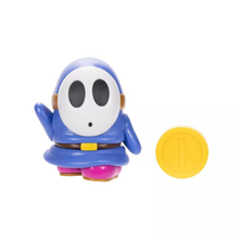 Nintendo Super Mario 4" Figures Blue Shy Guy with Coin