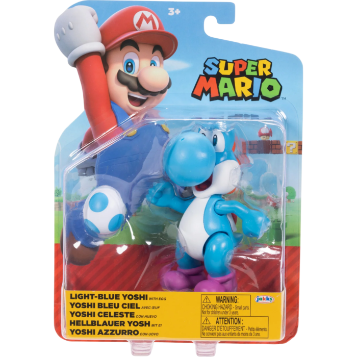 Nintendo Super Mario 4" Figures Light-Blue Yoshi with Egg