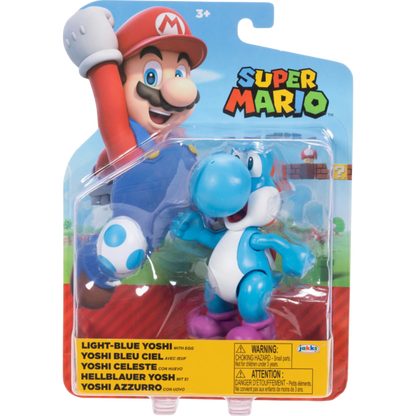 Nintendo Super Mario 4" Figures Light-Blue Yoshi with Egg