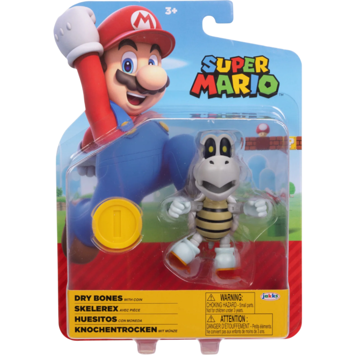 Nintendo Super Mario 4" Figures Dry Bones with Coin