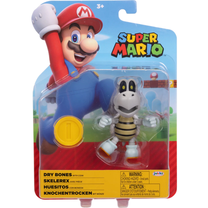 Nintendo Super Mario 4" Figures Dry Bones with Coin