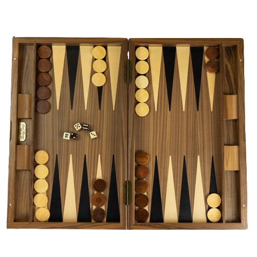 Dal Rossi Italy Walnut Burl Backgammon 19″