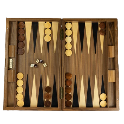 Dal Rossi Italy Walnut Burl Backgammon 19″
