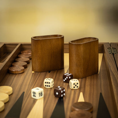 Dal Rossi Italy Walnut Burl Backgammon 19″