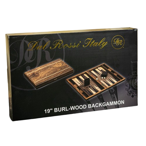 Dal Rossi Italy Walnut Burl Backgammon 19″