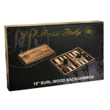 Dal Rossi Italy Walnut Burl Backgammon 19″