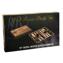 Dal Rossi Italy Walnut Burl Backgammon 19″