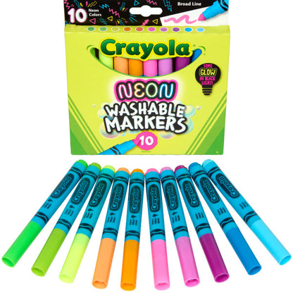 Crayola 10ct Neon Broad Line Washable Markers