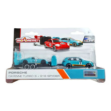 Majorette Porsche Motorsport Race Trailer Cayenne Turbo S + 918 Spyder