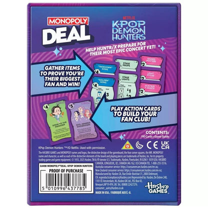 Monopoly Deal Kpop Demon Hunters