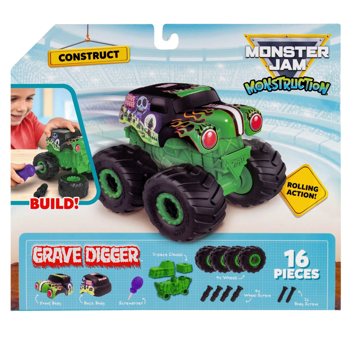 Monster Jam 5" Monstruction Vehicle Grave Digger