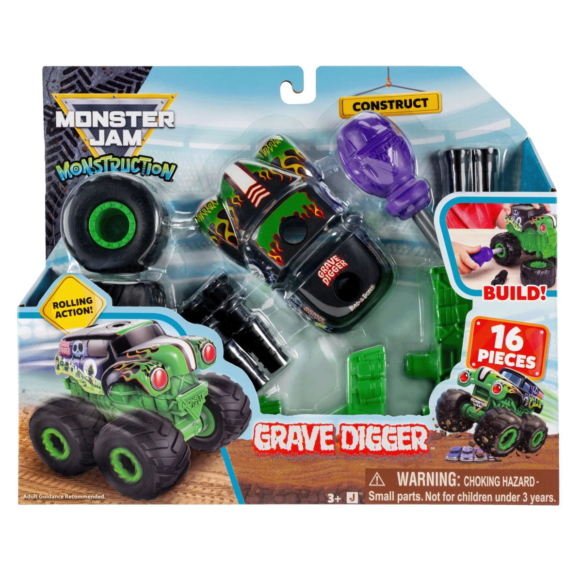 Monster Jam 5" Monstruction Vehicle Grave Digger