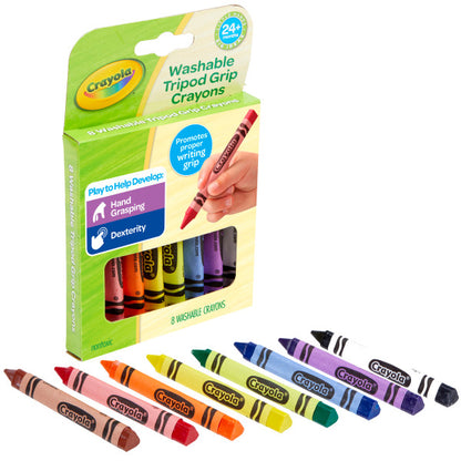 Crayola Young Kids 8ct Washable Tripod Grip Crayons