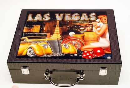 Dal Rossi Italy Las Vegas case 500 Chips 11.5grms Incudes 2 Packs of Playing Cards