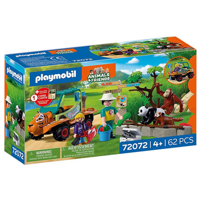 Playmobil zoo zookeeper playset with vehicle, animals and accessories, 62 pieces