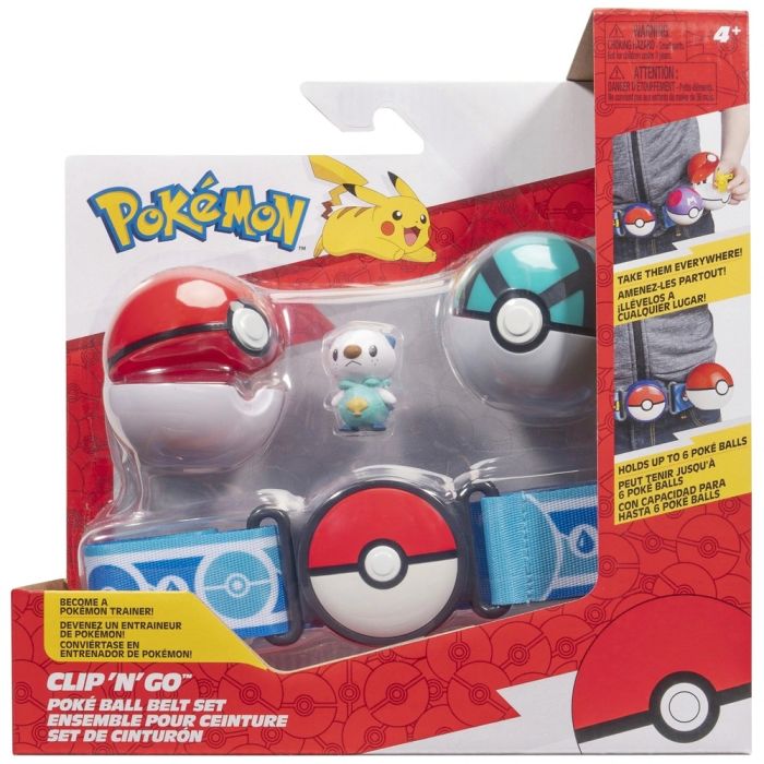 Pokemon Clip N Go Pokeball Belt Oshawott with Poke Ball and Net Ball
