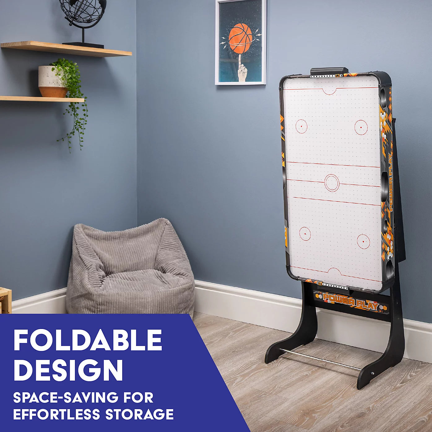 Power Play 3ft Air Hockey Table With Folding Legs