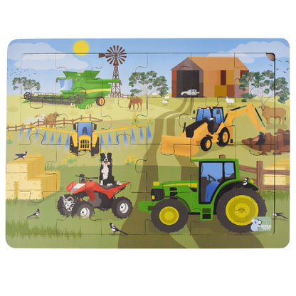 Aussie Farm Vehicles Jigsaw Puzzle 24Pcs