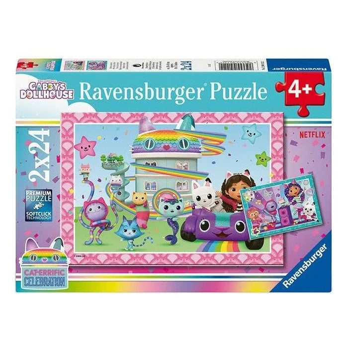 Ravensburger Gabby's Dollhouse Cat-errific Celebration 2x24 Piece Jigsaw Puzzle