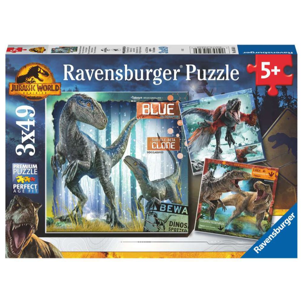 Ravensburger Jurassic World puzzle box, 3x49 pieces, age 5+