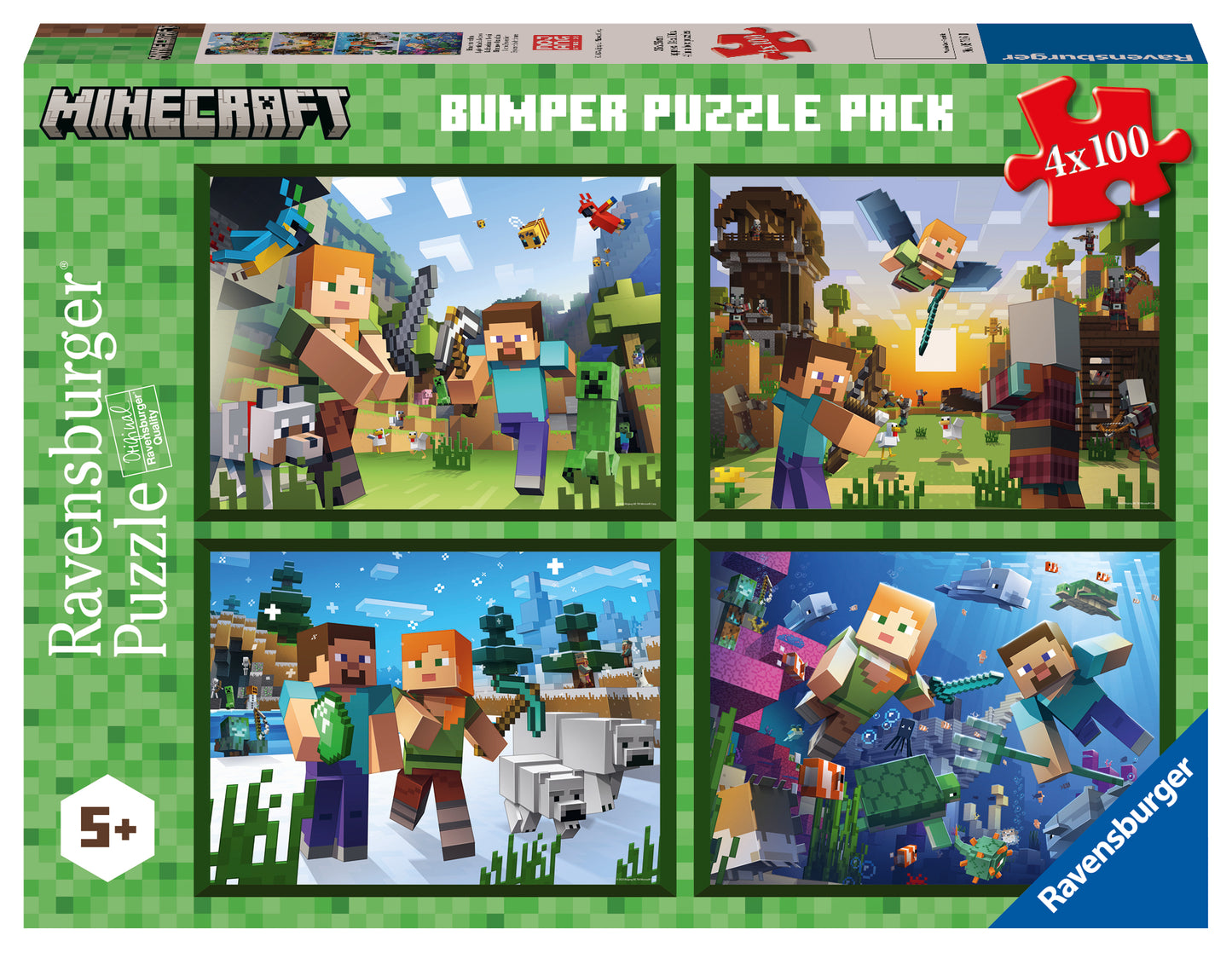 Ravensburger Minecraft Bumper Pack 4x100p