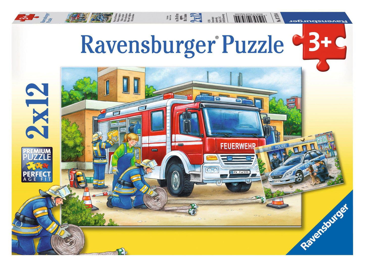 Ravensburger Police and Firefighters Jigsaw Puzzle 2x12 Pieces