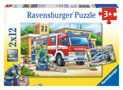 Ravensburger Police and Firefighters Jigsaw Puzzle 2x12 Pieces