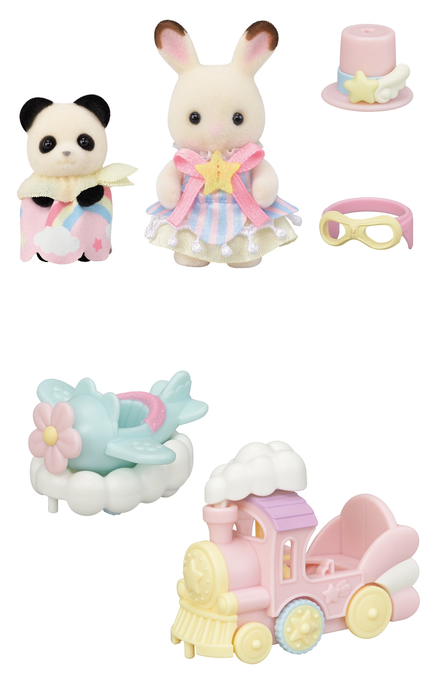 Sylvanian Families Amusement Park Ride Set -Plane & Train