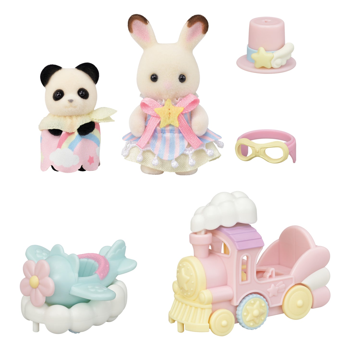Sylvanian Families Amusement Park Ride Set -Plane & Train