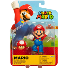 Nintendo Super Mario 4" Figures Mario with Super Mushroom