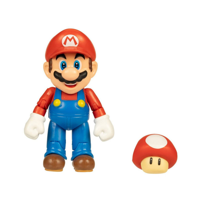 Nintendo Super Mario 4" Figures Mario with Super Mushroom