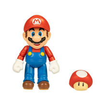 Nintendo Super Mario 4" Figures Mario with Super Mushroom