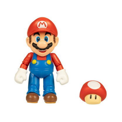 Nintendo Super Mario 4" Figures Mario with Super Mushroom