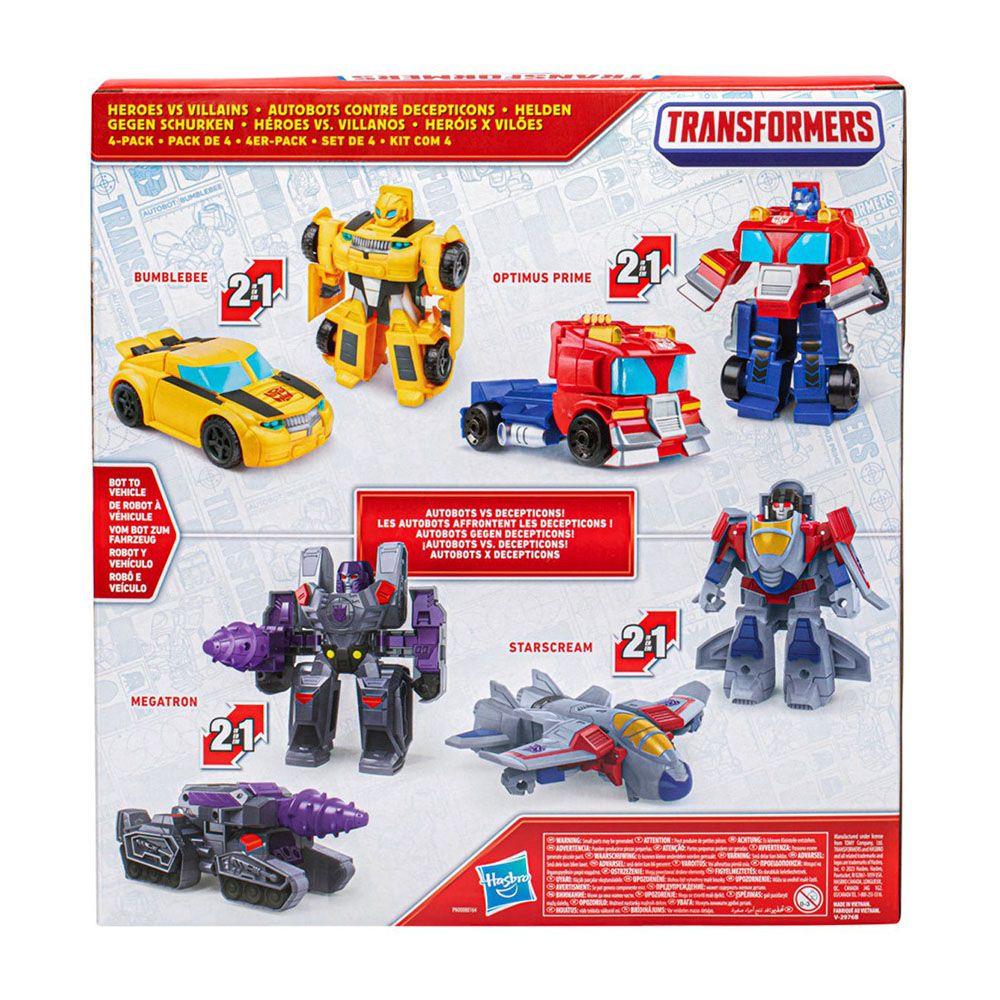 Transformers Heroes Vs Villains 4 Pack Action Figures